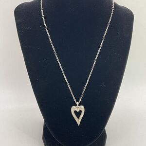 Brighton Crystal Love Silver Plated Heart Pendant Necklace